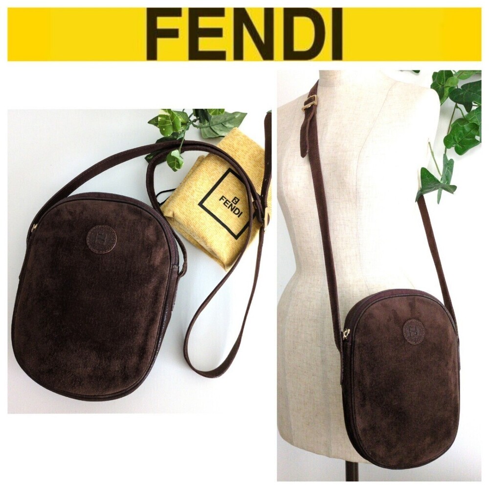 Fendi leather pochette shoulder bag body brown both